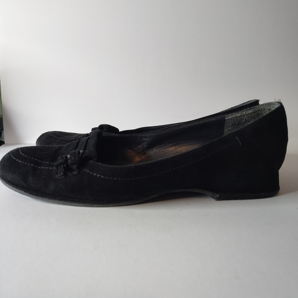 Stuart Weitzman Black Suede Loafers | Classic Buckle Detail | Women’s Size 6.5 - Picture 2 of 9